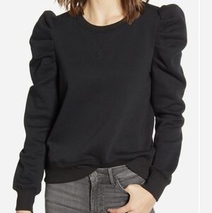 Rebecca Minkoff Black Puff Sleeve Sweatshirt